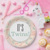 Es sind Zwillinge! Blumenspülung Party Papier Tell Pappteller (Party)