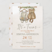 Es sind Zwillinge mit schwindelerregender Kleidung Einladung (Vorne/Hinten)