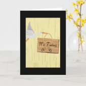 Es sind Zwillinge mit Storch für Zwillinge Junge u Karte (Gelbe Blume)