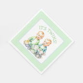 Es sind Zwillinge! Niedlich Junge Zwillinge Kinder Serviette (Ecke)