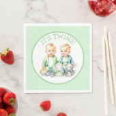 Es sind Zwillinge! Niedlich Junge Zwillinge Kinder Serviette (Beispiel)