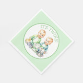 Es sind Zwillinge! Niedlich Junge Zwillinge Kinder Serviette (Ecke)