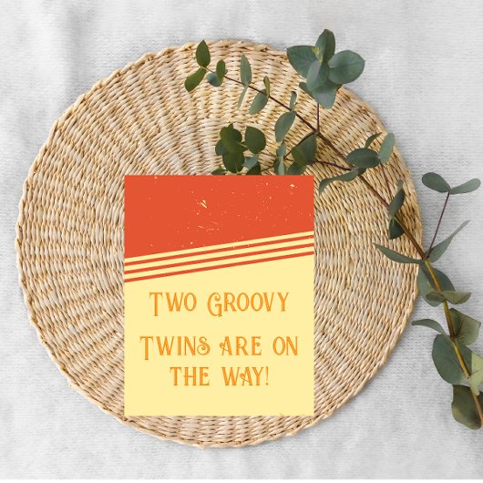 Es sind Zwillinge! Zwei Groovy Pregnancy Ankündigu Einladung