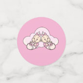 Es sind Zwillingsmädchen! Babyduschtisch Konfetti (Klein Vorderseite)