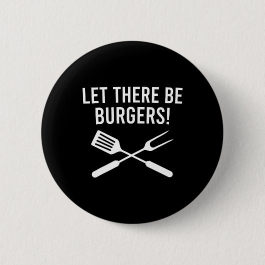Es soll Burger geben! Gabel und Spatel Lustiger Gr Button (Vorderseite)