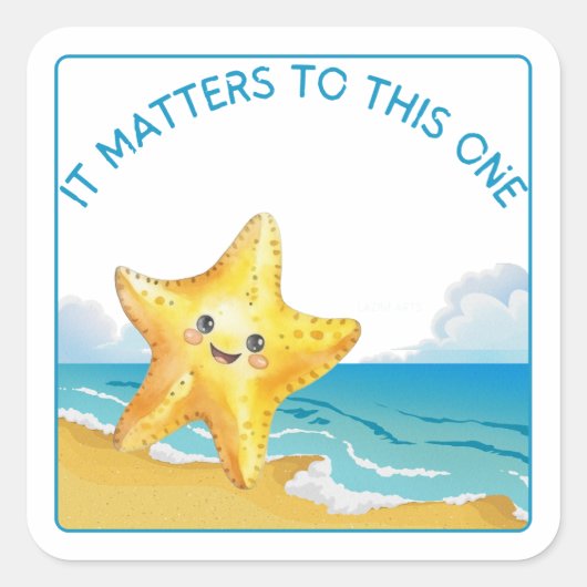 Es spielt eine Rolle, die Sternengeschichte. Quadratischer Aufkleber (Vorderseite)