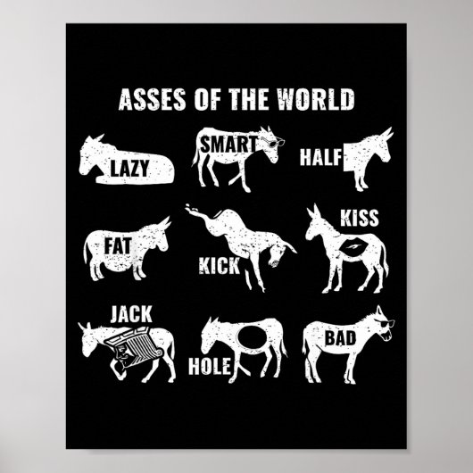 Es The World Funny Lazy Smart Half Fat Kick Kiss  Poster (Vorne)