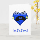 Es tut mir leid, blaues Herz zu trinken Karte (Gelbe Blume)