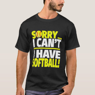 Es tut mir leid, dass ich keinen Softball-Player o T-Shirt