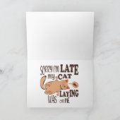 Es tut mir leid, dass ich zu spät dran bin dankeskarte (Innenseite)