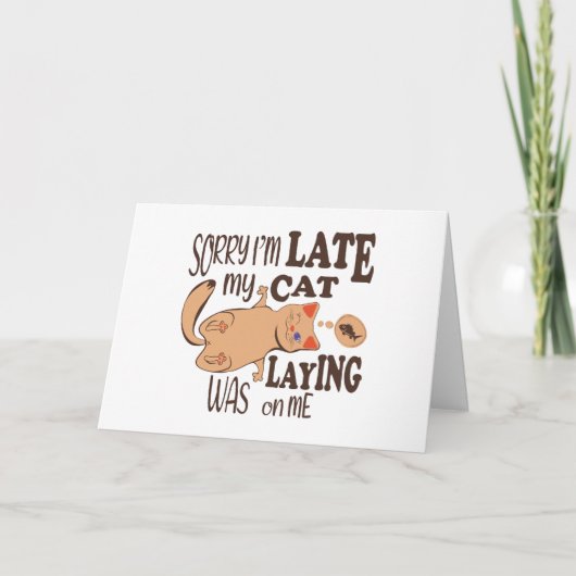 Es tut mir leid, dass ich zu spät dran bin dankeskarte (Vorderseite)