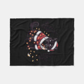 Es tut mir leid, dass Santa I Feral Black Cat Chri Fleecedecke (Vorderseite (Horizontal))