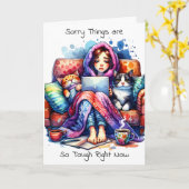 Es tut mir leid, die Dinge sind gerade hart | Freu Karte (Gelbe Blume)