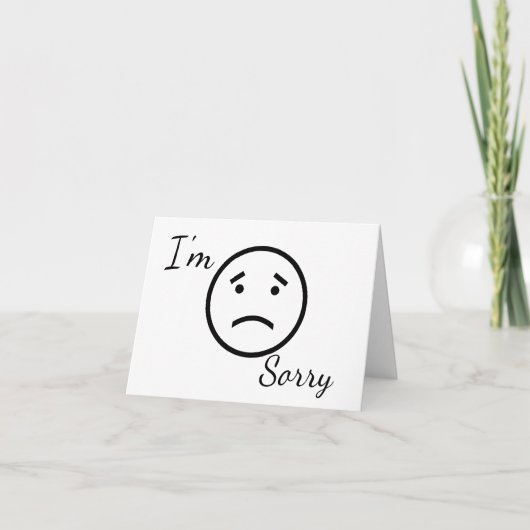 Es tut mir leid ... Geburtskarte Dankeskarte (Vorderseite)