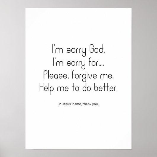 Es tut mir leid, Gott. Vergib mir bitte. Poster (Vorne)