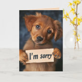 Es tut mir leid, Niedliche Welpe Karte (Gelbe Blume)