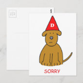 Es tut mir leid, Niedlicher Cartoon Welpe Postkarte (Vorne/Hinten)