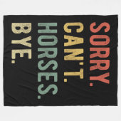 Es tut mir leid, Pferde können nicht durch II Fleecedecke (Vorderseite (Horizontal))