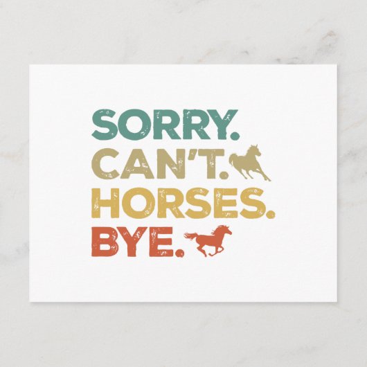 Es tut mir leid, Pferde können sich nicht verabsch Begleitkarte (Rückseite)