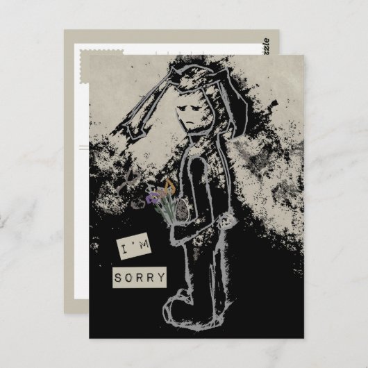 Es tut mir leid sinibunny postkarte (Vorne/Hinten)