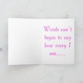 Es tut mir leid so-traurige Karte (Innenseite)