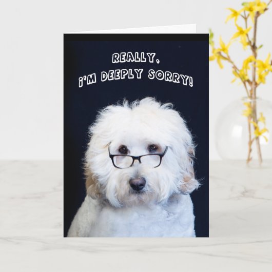 ES TUT MIR LEID - SPASS W/HUND/SCHWARZ-RIM GLASSEN KARTE (Gelbe Blume)