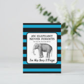 Es tut mir sehr leid, dass ich vergessen habe postkarte (Stehend Vorderseite)