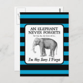 Es tut mir sehr leid, dass ich vergessen habe postkarte (Vorne/Hinten)