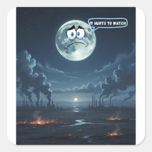 Es tut weh zu sehen - wenn der Mond reden könnte Quadratischer Aufkleber