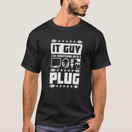 Es Typ Ich repariere alles mit einem Plug-Help-Des T-Shirt (Vorderseite)