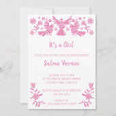 Es una invitación rosa otomí Chica Ankündigung (Vorderseite)