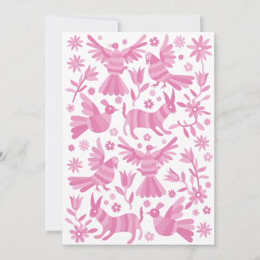 Es una invitación rosa otomí Chica Ankündigung (Rückseite)