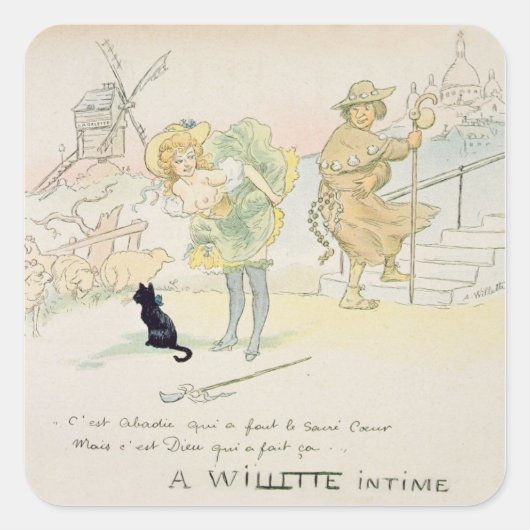 "Es war Abadie, der den Sacre-Coeur gemacht hat, a Quadratischer Aufkleber (Vorderseite)