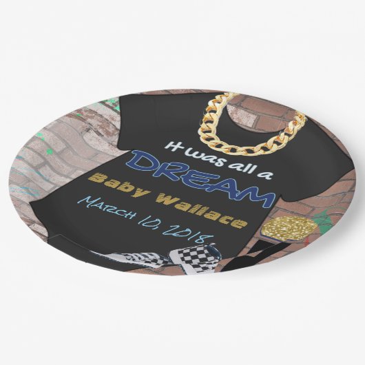 Es war alle ein Dream| Neunzigerjahre angesagtes Pappteller (Schrägansicht)