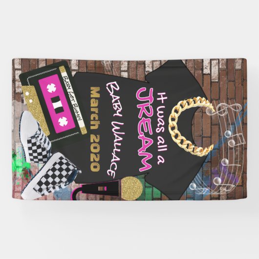 Es war alles ein Jream| 90er Hip Hop Blue & Gold Banner (Horizontal)