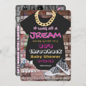 Es war alles ein Jream| 90er Hip Hop Pink & Gold Einladung (Vorne/Hinten)