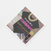 Es war alles Traum| Retro Hip Hop Pink & Gold Serviette (Ecke)