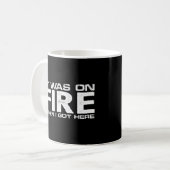 Es war am Feuer, als ich hier Got — Premium Kaffeetasse (Vorderseite Links)