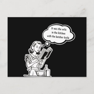 Es war die Ehefrau mit dem Metzgermesser Postkarte
