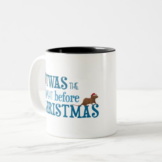 es war die Nacht vor Weihnachten Zweifarbige Tasse (Vorderseite Links)