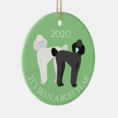 Es war ein Ruff Year Hund 2020 Poodle Keramik Ornament (Rechts)