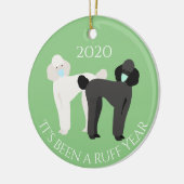 Es war ein Ruff Year Hund 2020 Poodle Keramik Ornament (Links)