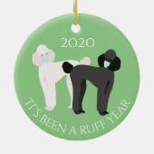 Es war ein Ruff Year Hund 2020 Poodle Keramik Ornament (Hinten)