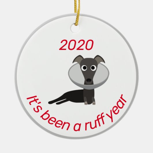 Es war ein Ruff Year Hund Funny 2020 Keramik Ornament (Vorne)
