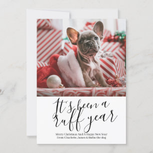 Es war ein Ruff Year Hund Personalisierten Weihnac Feiertagskarte
