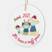 Es war ein Ruff Year Hunde 2021 Keramik Ornament (Links)