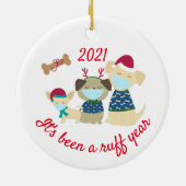 Es war ein Ruff Year Hunde 2021 Keramik Ornament (Hinten)