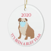 Es war ein Ruff Year Hunde Bulldog 2020 Keramik Ornament (Links)