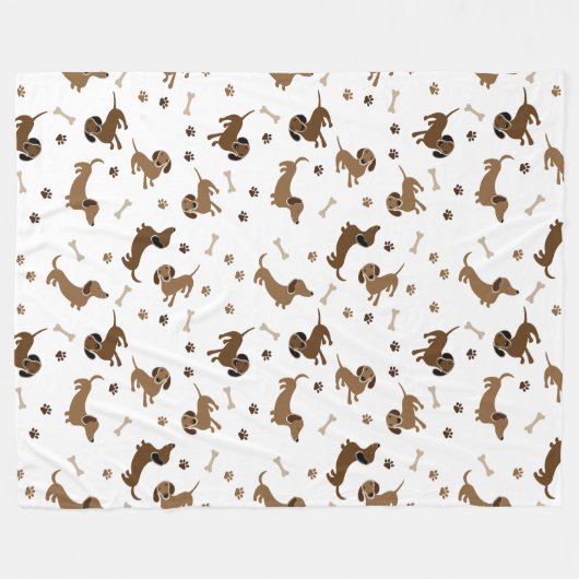 Es war eine lange Dackel Fleecedecke (Vorderseite (Horizontal))