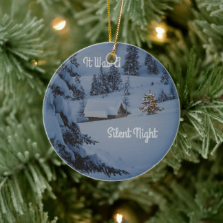 Es war eine stille Nacht Keramik Ornament